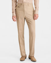 Tayion Mens Classic fit Dress Pants 42 / 30 Light Tan Beige Solid