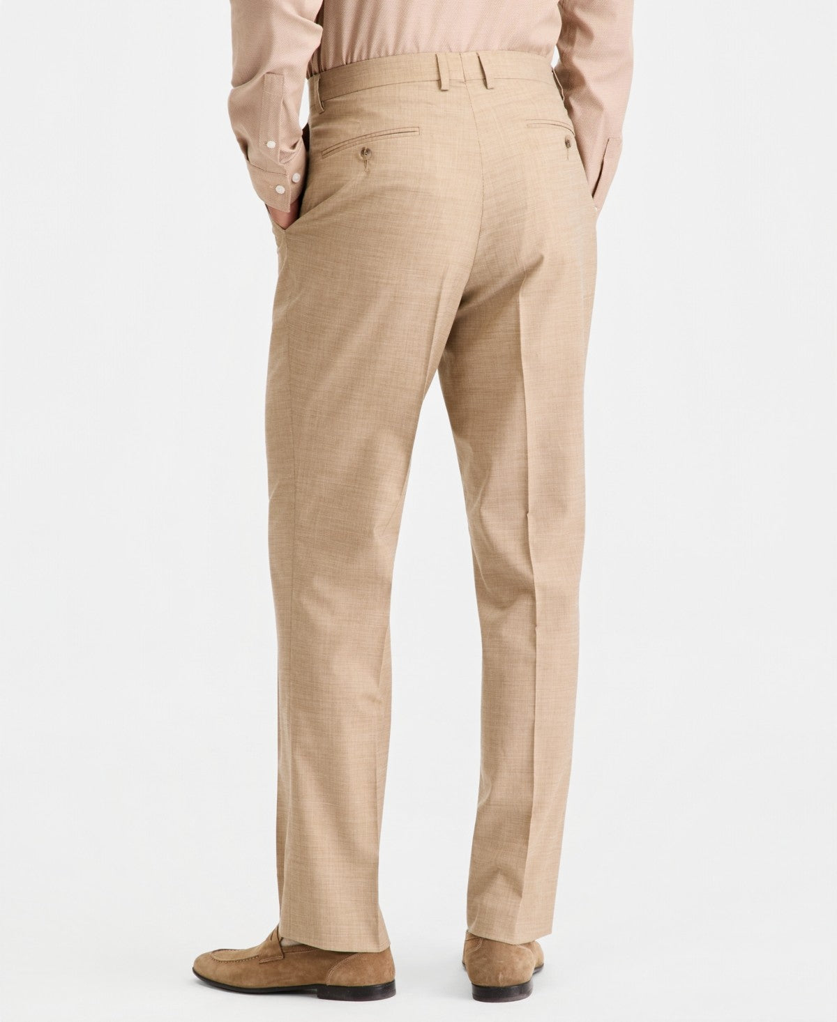 Tayion Mens Classic fit Dress Pants 42 / 30 Light Tan Beige Solid
