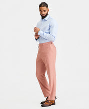 Tayion Mens Classic fit Dress Pants 34 / 32 Terracotta Brown Solid