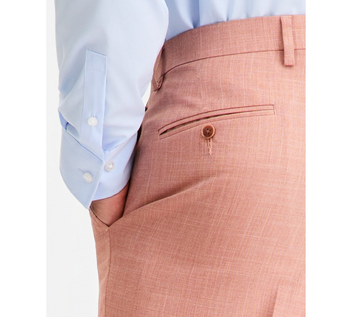 Tayion Mens Classic fit Dress Pants 34 / 32 Terracotta Brown Solid