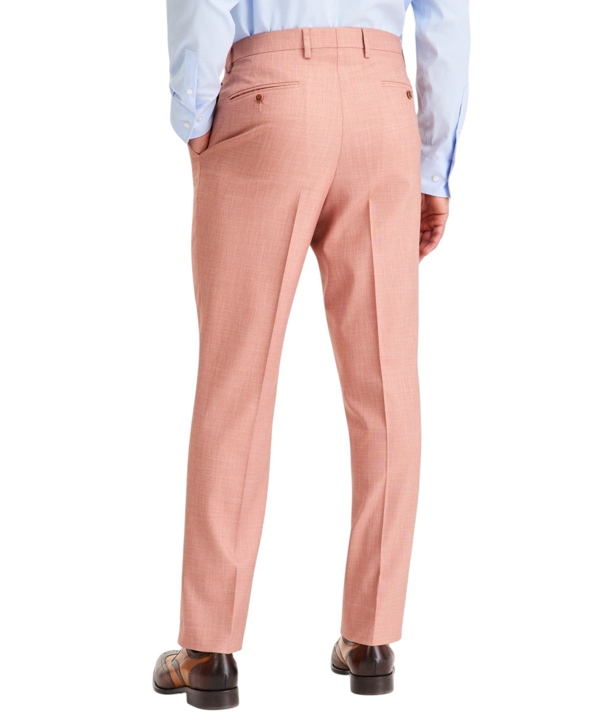 Tayion Mens Classic fit Dress Pants 38 / 32 Terracotta Orange  Solid