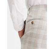 Tayion Mens Classic fit Dress Pants 38 / 32 Gray Tan Plaid