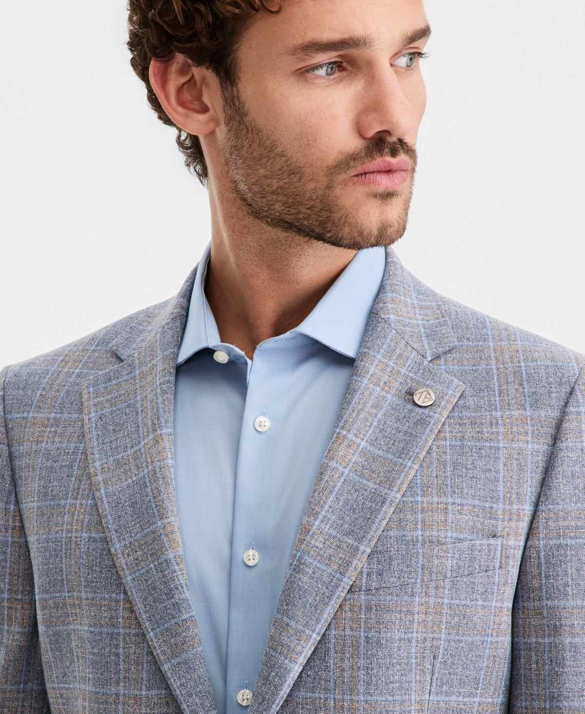 Ted Baker Mens Modern fit Wool Sport Coat Blazer 36 S Blue Tan Plaid