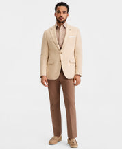 Ted Baker Mens Modern fit Linen Cotton Sport Coat Blazer 44 S Tan Beige Check