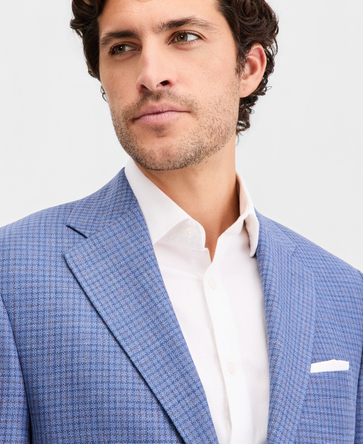 Michael Kors Mens Classic fit Wool Sport Coat Blazer 46 R Blue Brick Plaid