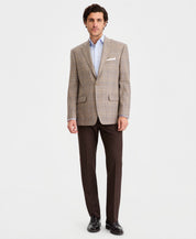 Michael Kors Mens Classic fit Wool Linen Sport Coat Blazer 46 R Brown Plaid