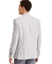 Michael Kors Mens Classic fit Linen Cotton Sport Coat Blazer 40 S Gray Plaid
