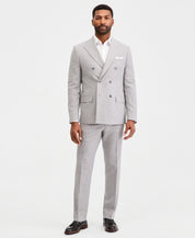 Michael Kors Mens Classic Wool Linen Suit Jacket Blazer 48 R Gray Houndstooth