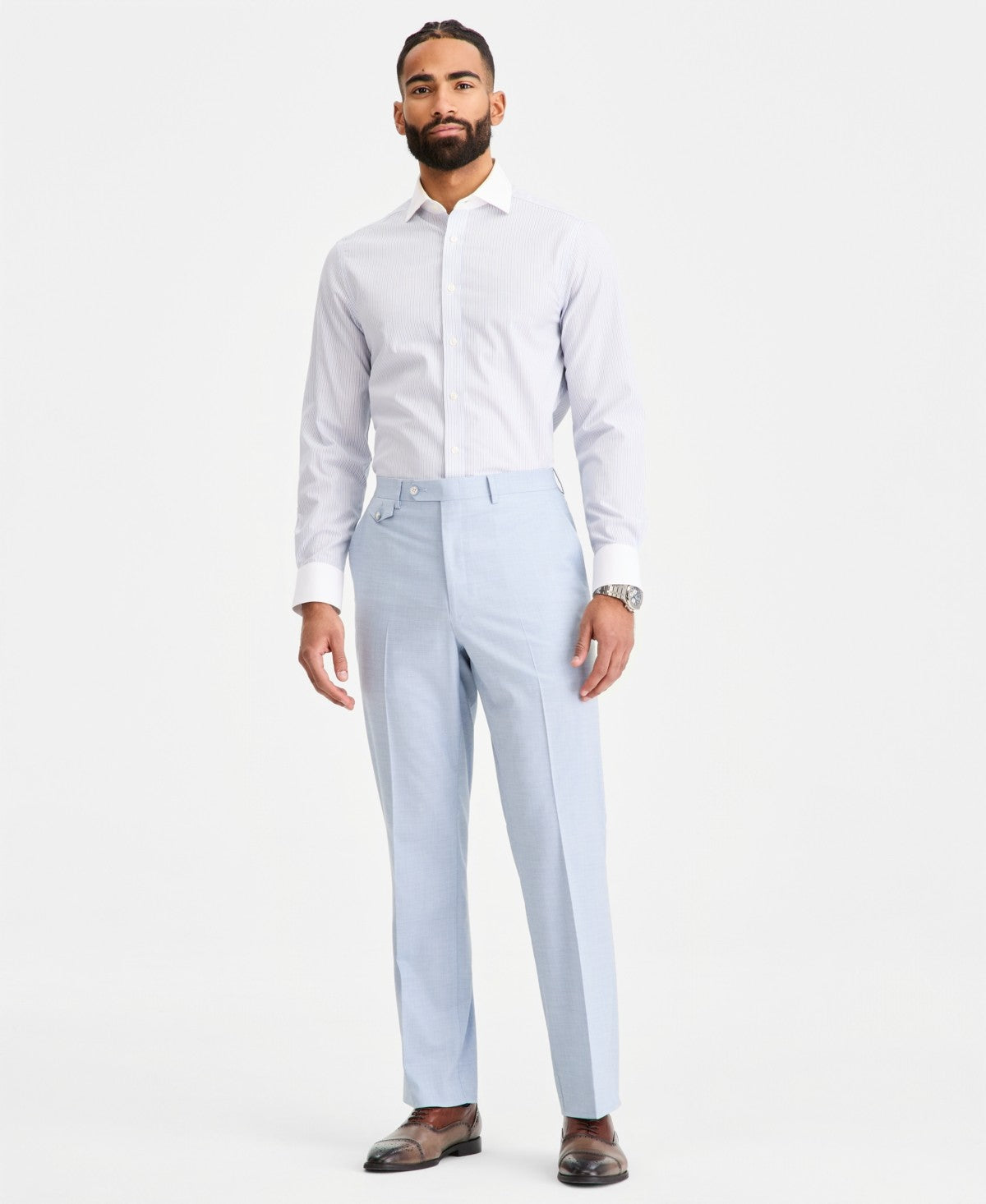 Tayion Collection Men's Classic-Fit Suit Separate Pants - Powder Blue