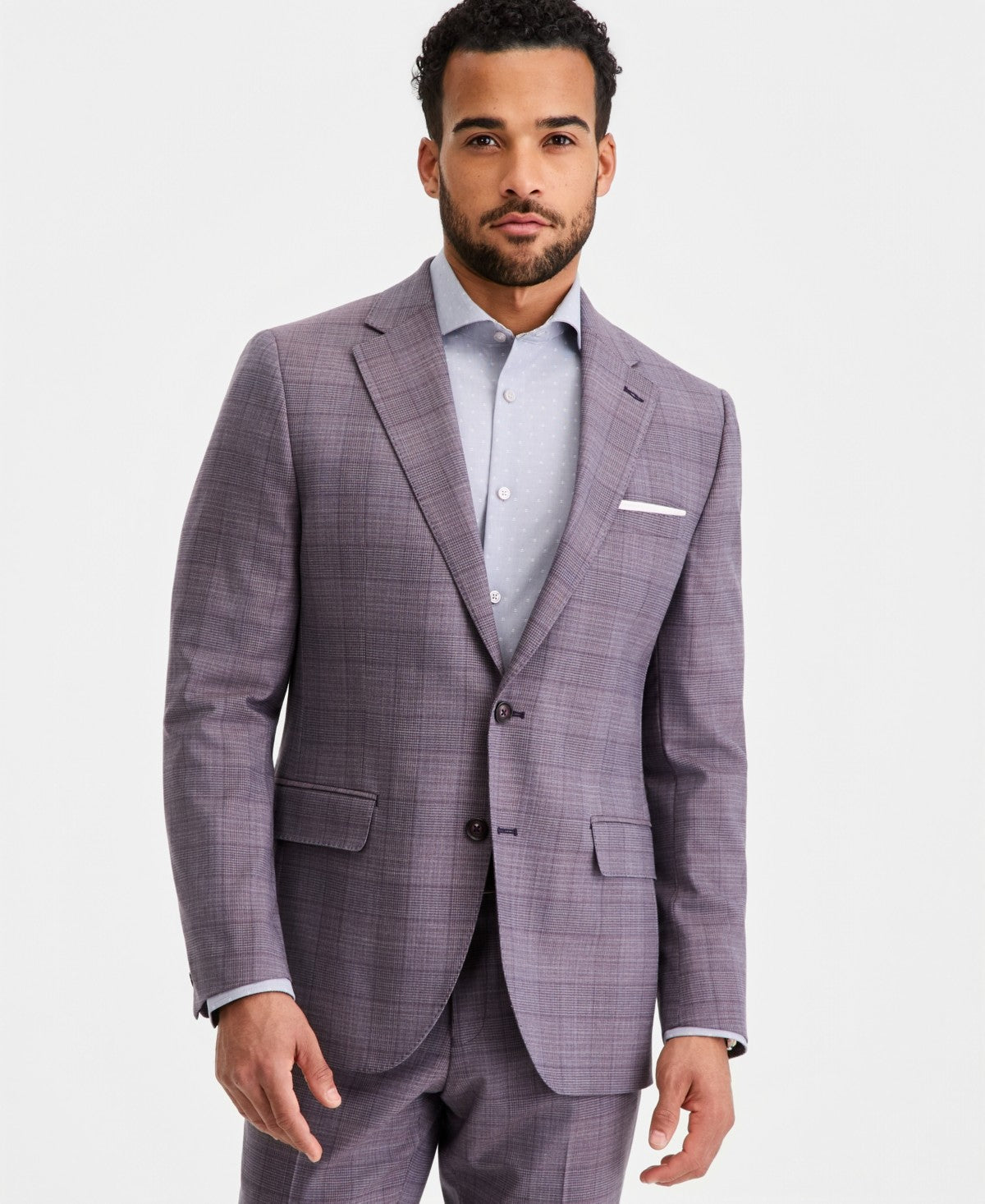 Ted Baker Mens Modern fit Wool Suit Jacket Blazer 42 R Purple Plaid