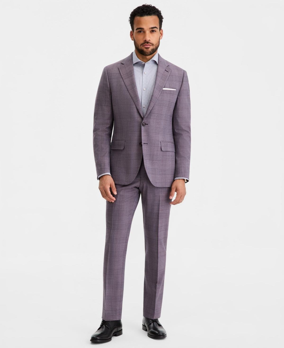 Ted Baker Mens Modern fit Wool Suit Jacket Blazer 42 R Purple Plaid