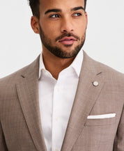 Ted Baker Mens Modern fit Wool Suit Jacket Blazer 42 S Beige Light Brown Plaid