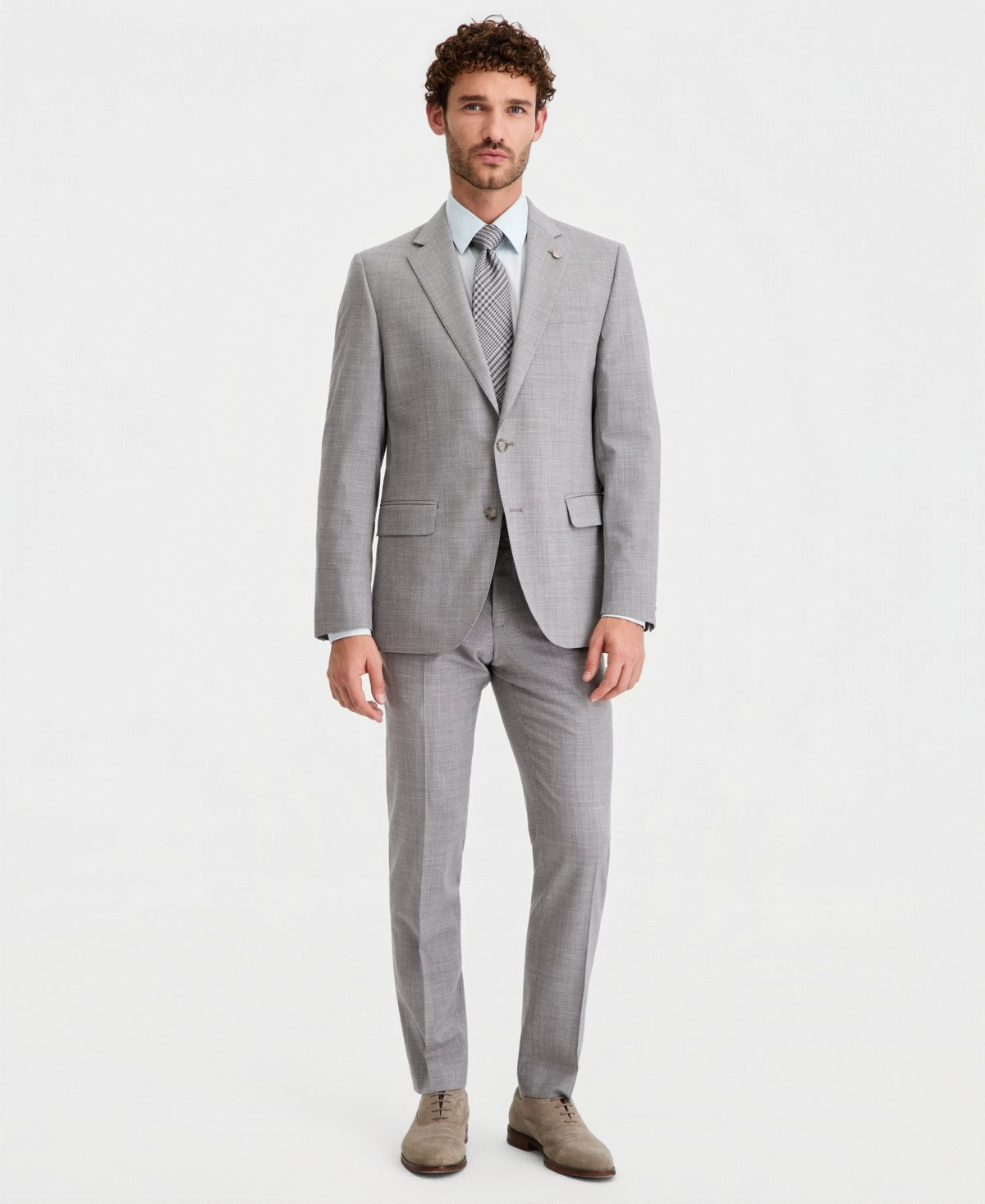 Ted Baker Mens Modern fit Wool Linen Suit Jacket Blazer 42 R Light Gray Solid