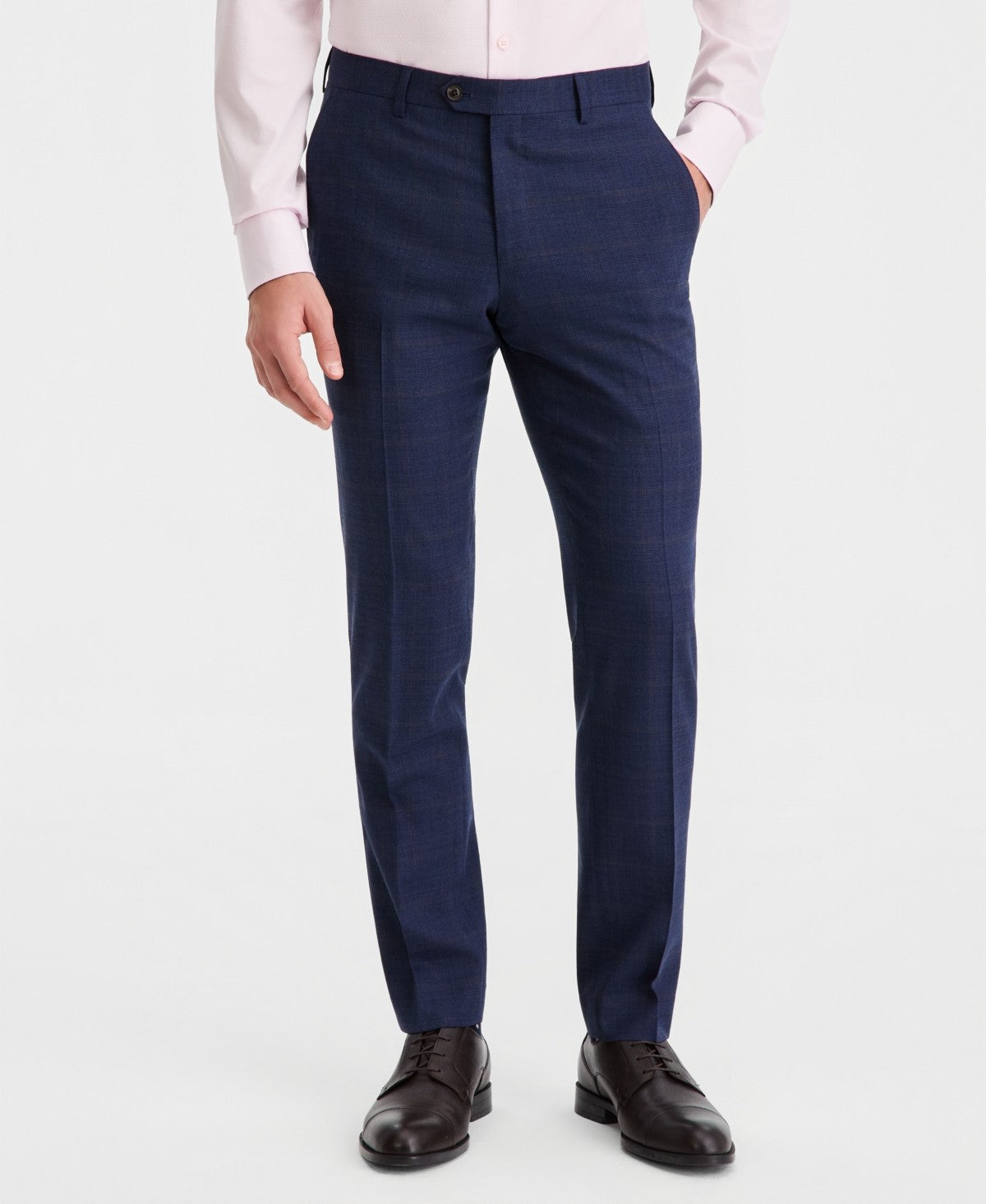Ted Baker Mens Modern fit Wool Dress Pants 33 / 30 Blue Brown Plaid