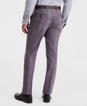 Ted Baker Mens Modern fit Wool Dress Pants 33 / 32 Purple Plaid