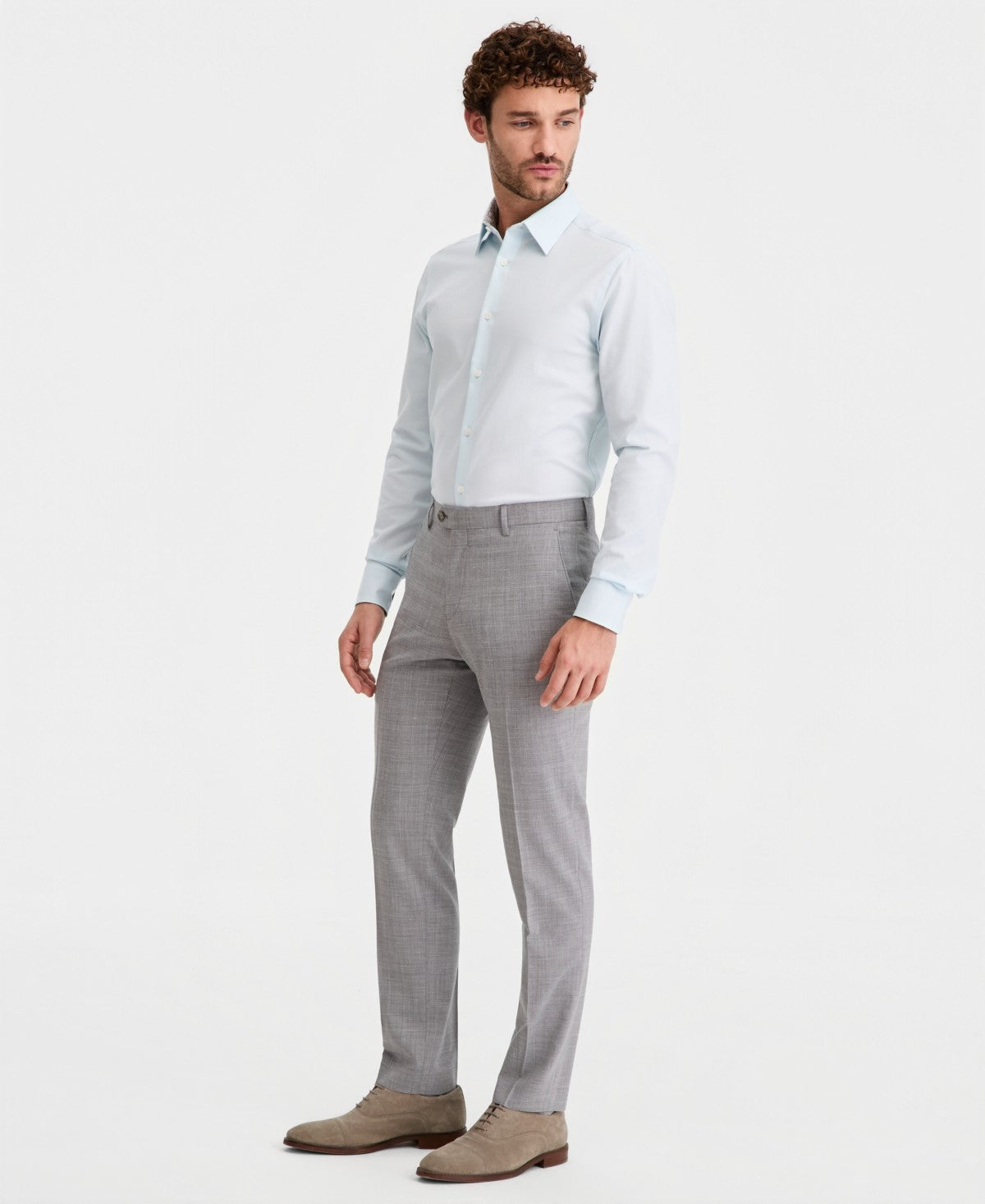 Ted Baker Mens Modern fit Wool Linen Dress Pants 30 / 32 Light Gray Solid
