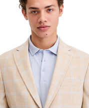 Tommy Hilfiger Mens Modern fit Linen Sport Coat Blazer 36 R Tan Blue Plaid