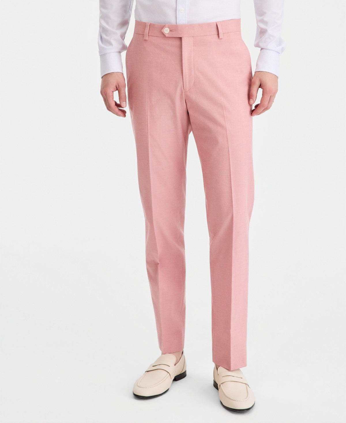 Tommy Hilfiger Mens Modern fit Dress Pants 33 / 30 Pink Solid Stretch