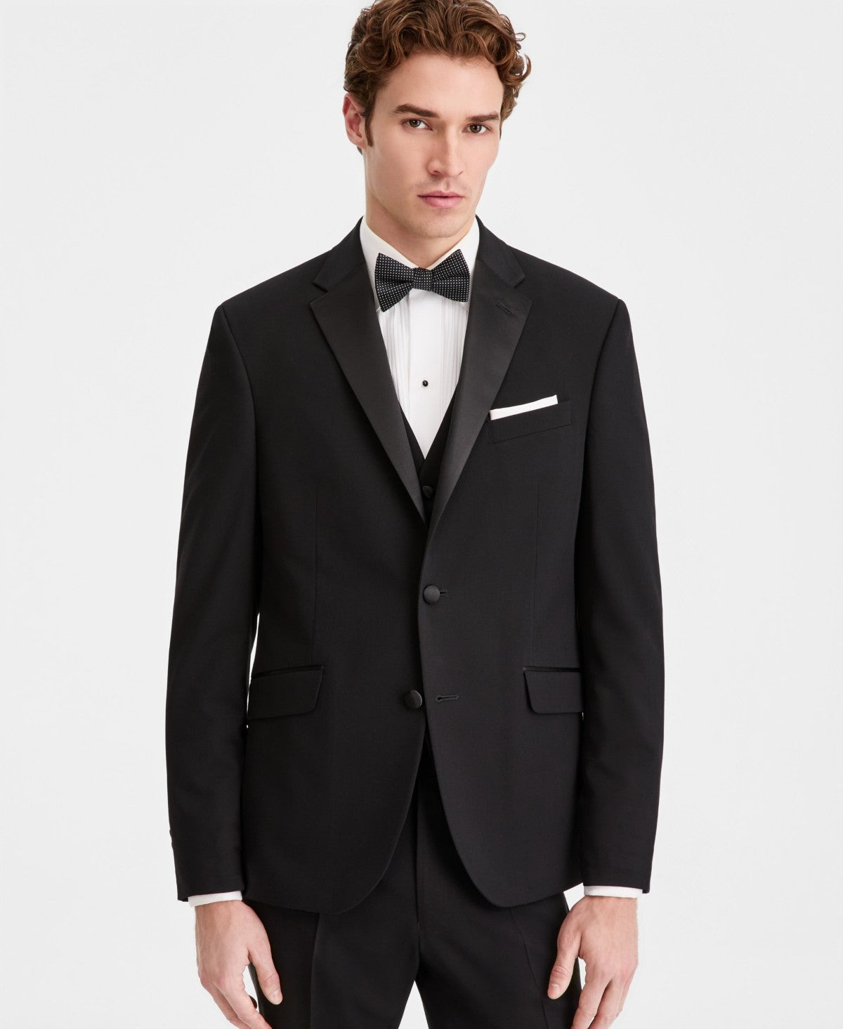 Kenneth Cole Mens Slim fit Tuxedo Jacket Blazer 38 S Black Solid
