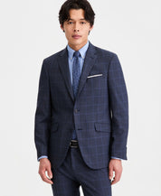 Kenneth Cole Mens Slim fit Suit Jacket Blazer 42 R Blue Windowpane
