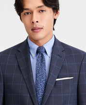 Kenneth Cole Mens Slim fit Suit Jacket Blazer 42 R Blue Windowpane