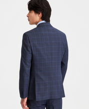 Kenneth Cole Mens Slim fit Suit Jacket Blazer 42 R Blue Windowpane
