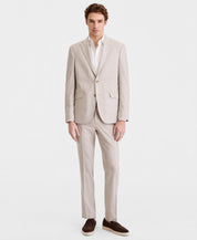 Kenneth Cole Mens Slim fit  Linen Suit Jacket Blazer 36 S Sand Tan Check