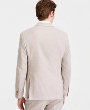 Kenneth Cole Mens Slim fit  Linen Suit Jacket Blazer 36 S Sand Tan Check