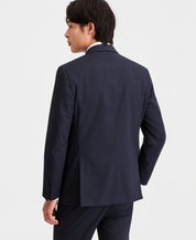 Kenneth Cole Men's Slim-Fit Double-Breasted Pinstripe Suit Jacket 38 S Navy