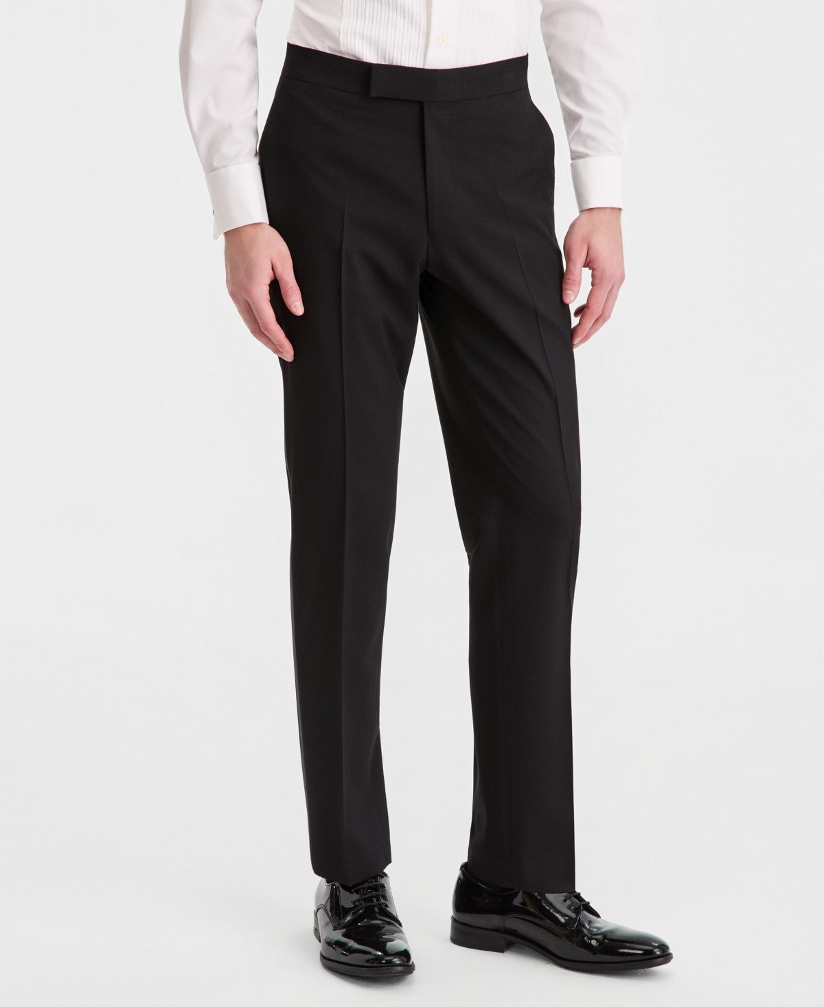 Kenneth Cole Mens Slim fit Tuxedo Pants 38 / 29 Black Solid