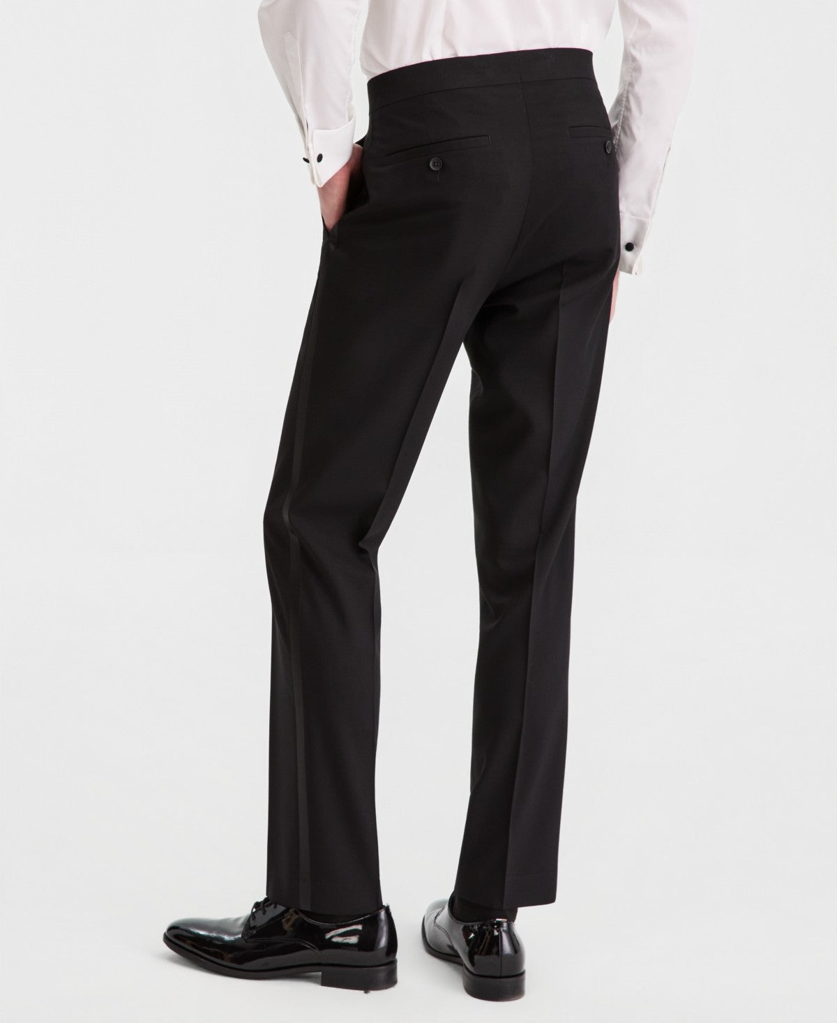 Kenneth Cole Mens Slim fit Tuxedo Pants 38 / 29 Black Solid