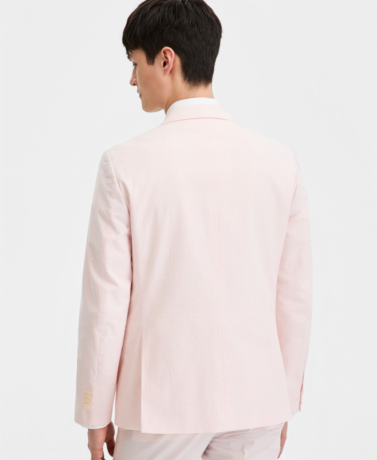 Tommy Hilfiger Mens Modern fit Seersucker Sport Coat Blazer 40 S Pink White