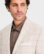Michael Kors Mens Classic fit Linen Cotton Sport Coat Blazer 38 S Beige Plaid