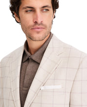 Michael Kors Mens Classic fit Linen Sport Coat Blazer 42 S Tan Windowpane