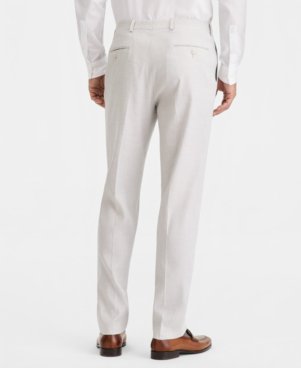 Michael Kors Mens Classic fit Linen Dress Pants 42 / 30 Heather Gray Linen Solid