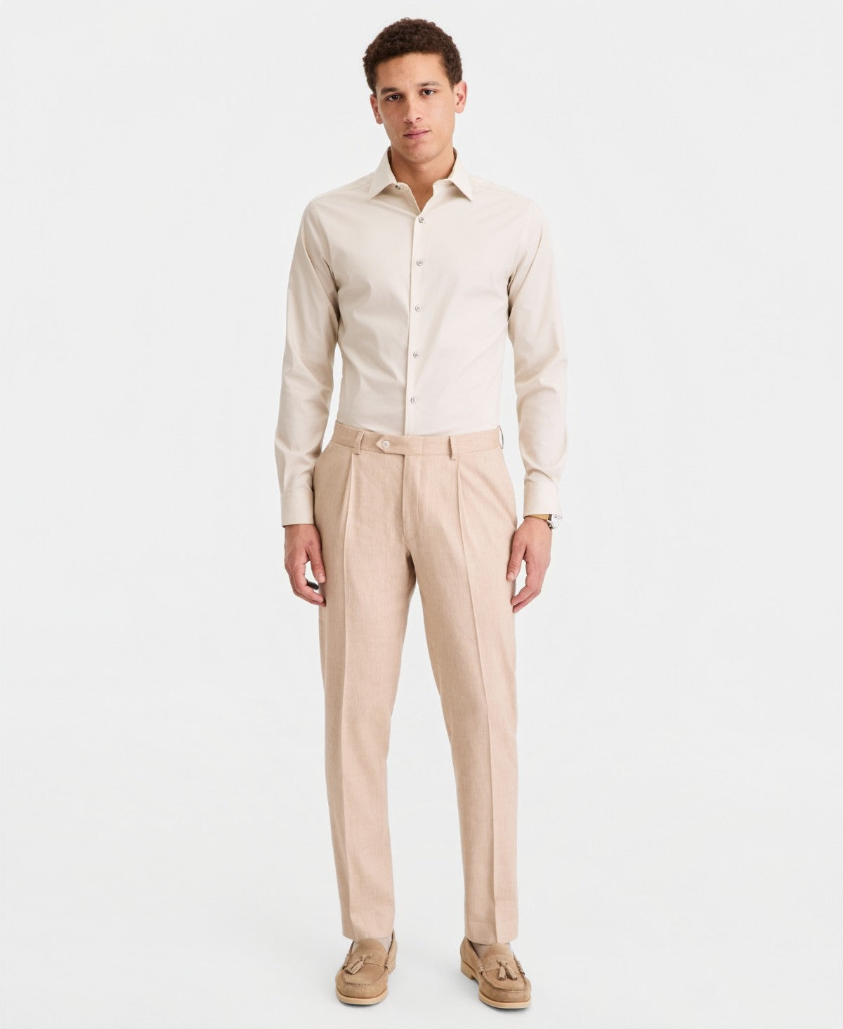 Michael Kors Mens Classic fit Linen Dress Pants 36 / 30 Beige Solid