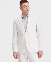 Bar Iii Mens Slim fit Linen Cotton Suit Jacket Blazer 38 R White Solid
