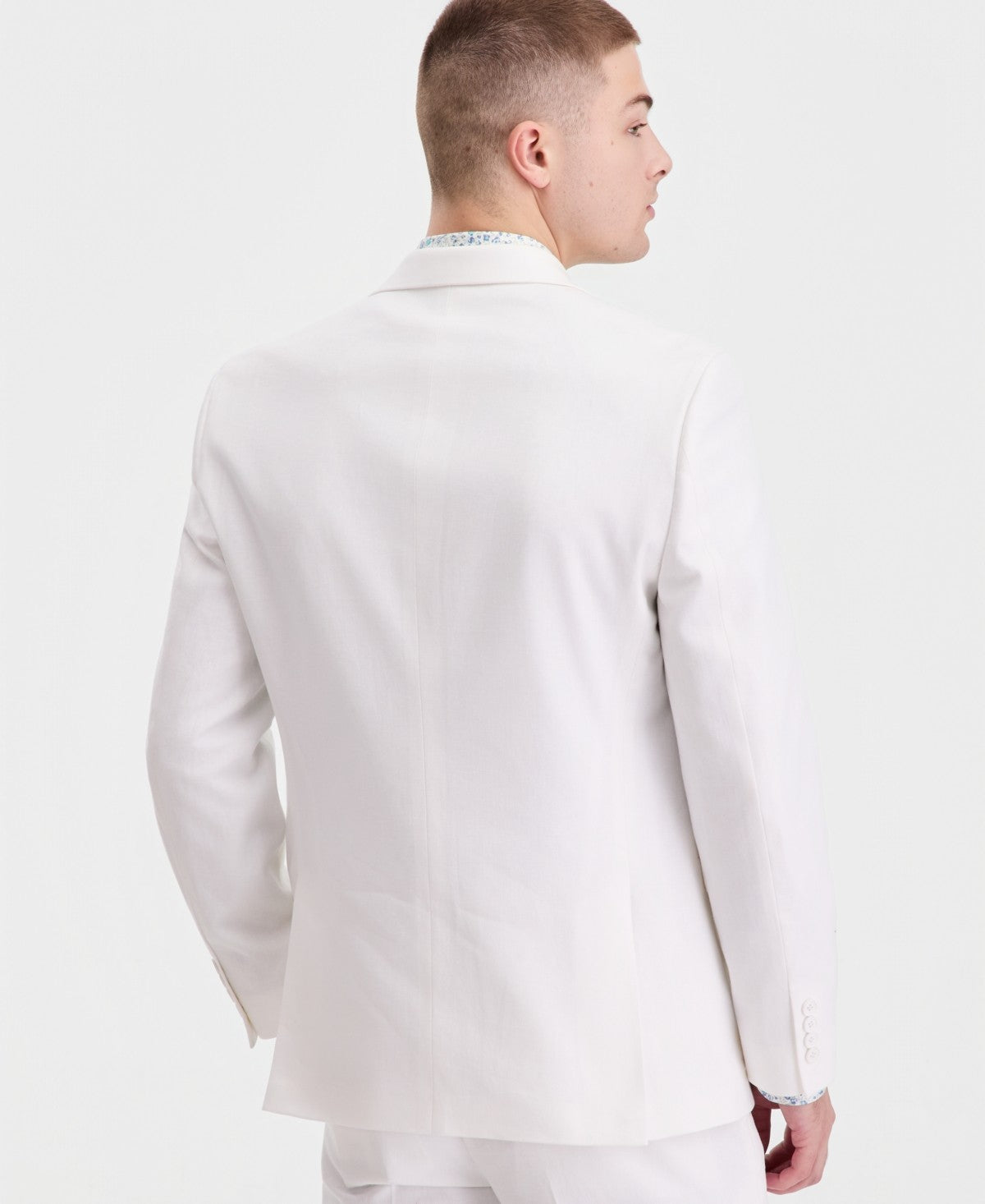 Bar Iii Mens Slim fit Linen Cotton Suit Jacket Blazer 38 R White Solid