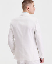 Bar Iii Mens Slim fit Linen Cotton Suit Jacket Blazer 38 R White Solid
