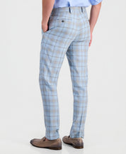 Talllia Mens Slim fit Linen Dress Pants 36 / 32 Mint Green Plaid