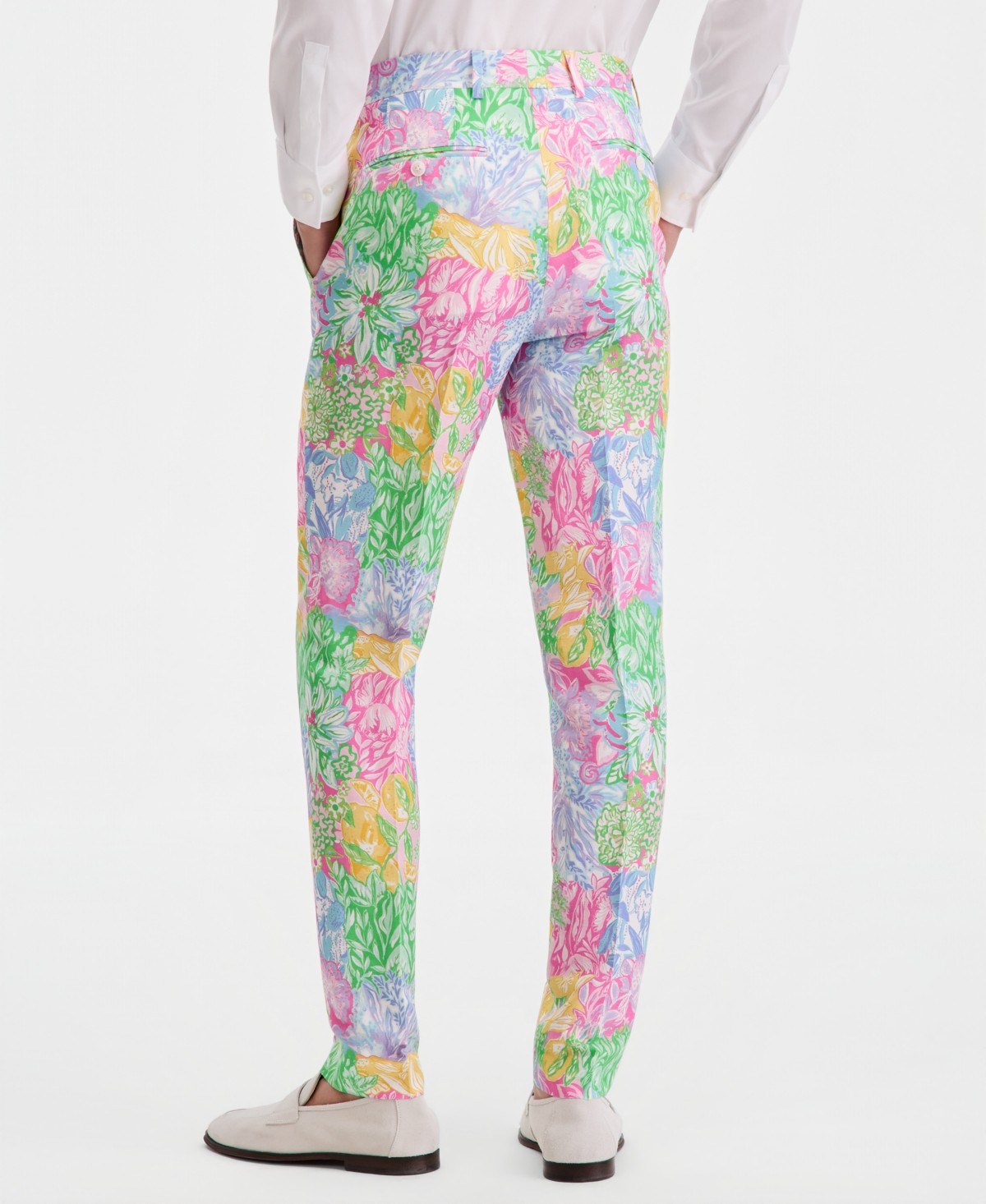 Tallia Mens Slim fit Dress Pants 30 / 30 Pink Floral