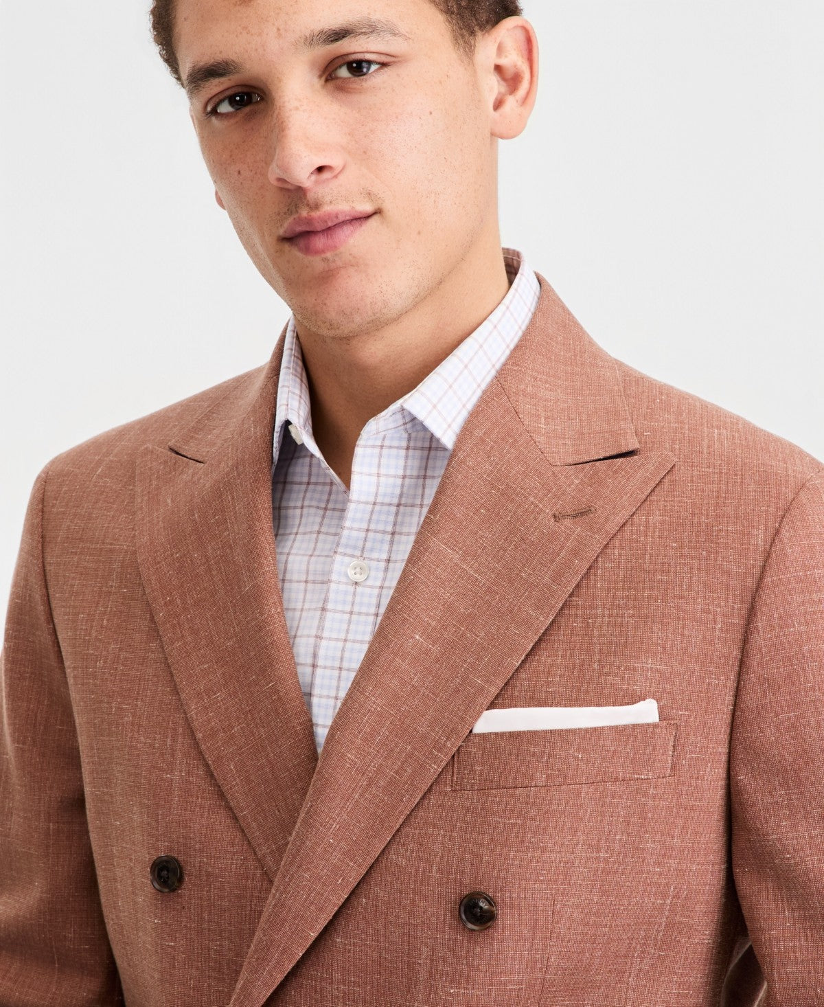 Tommy Hilfiger Mens Modern fit Wool Linen Suit Jacket Blazer 38 S Rust Solid