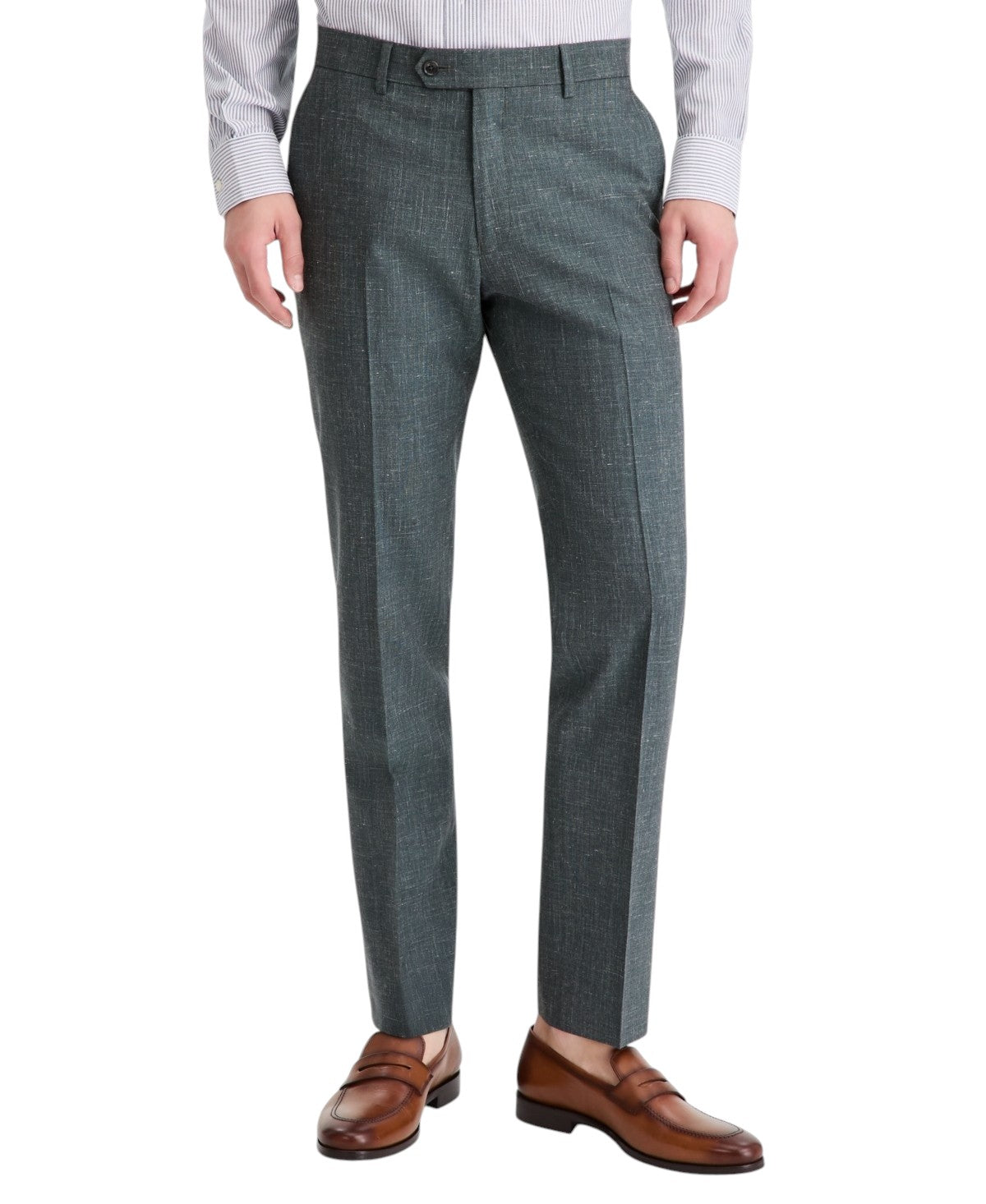 Tommy Hilfiger Mens Modern fit Wool Linen Dress Pants 36 / 30 Green Solid