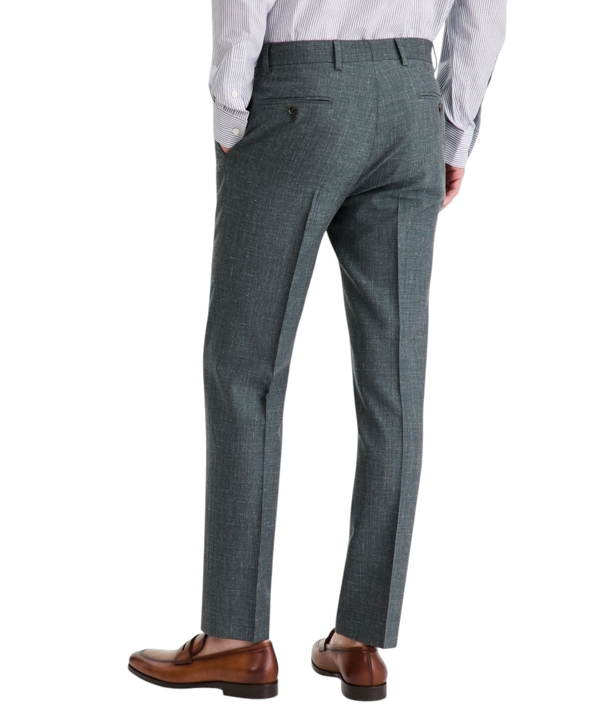 Tommy Hilfiger Mens Modern fit Wool Linen Dress Pants 36 / 30 Green Solid