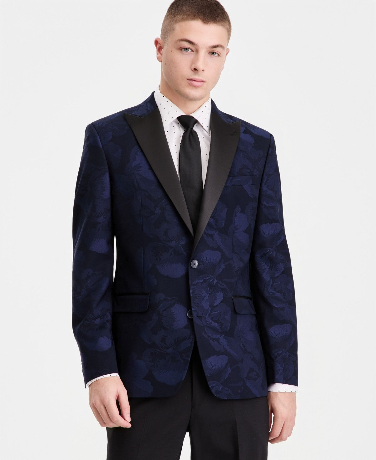 Bar Iii Mens Slim fit Evening Jacket Blazer 44 L Blue Floral