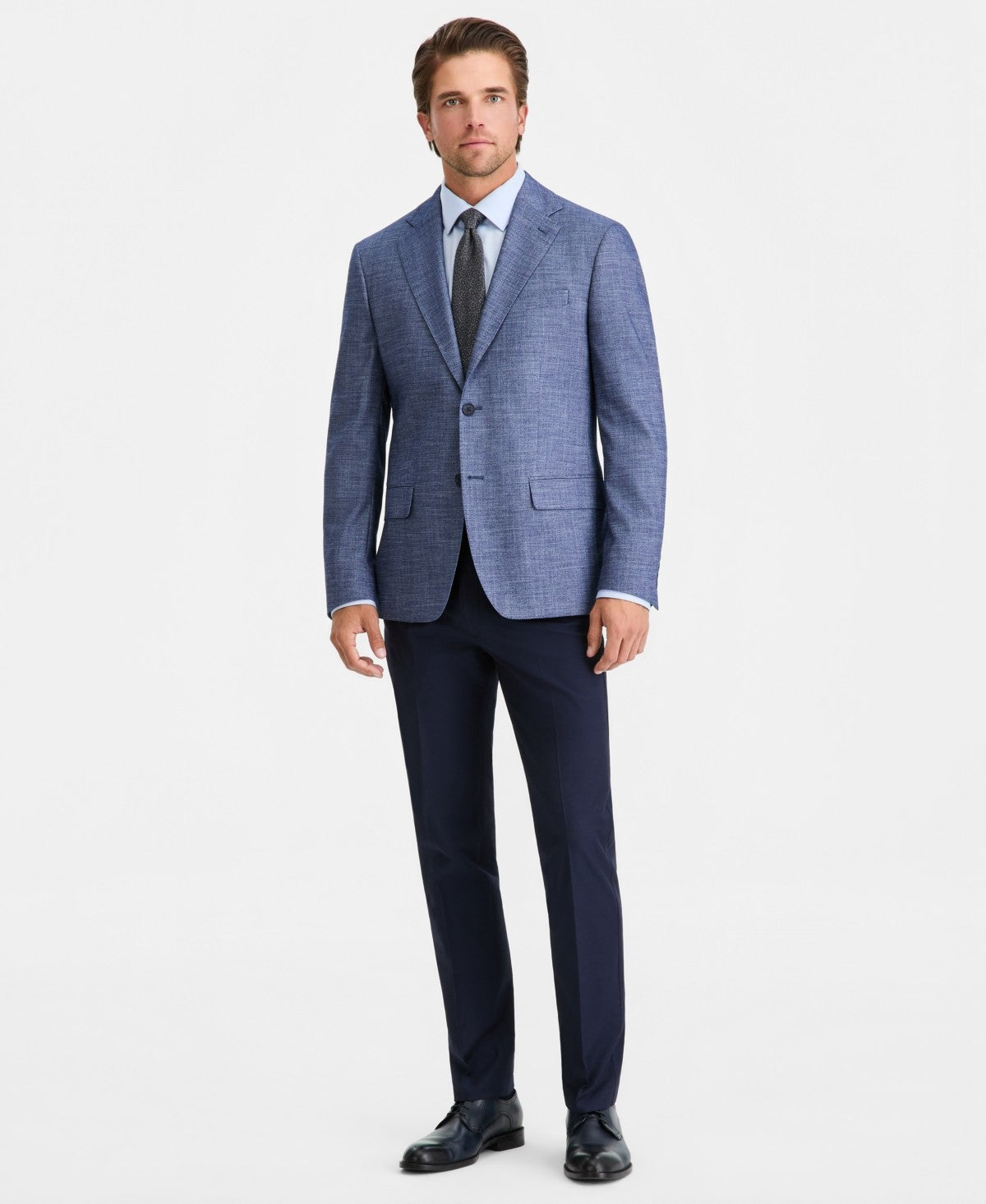 Calvin Klein Mens Slim fit Sport Coat Blazer 48 L Blue Solid