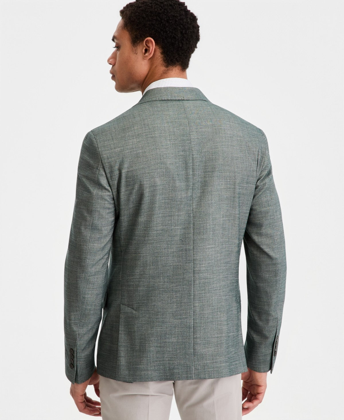 Calvin Klein Mens Slim fit Sport Coat Blazer 48 R Forest Green Solid