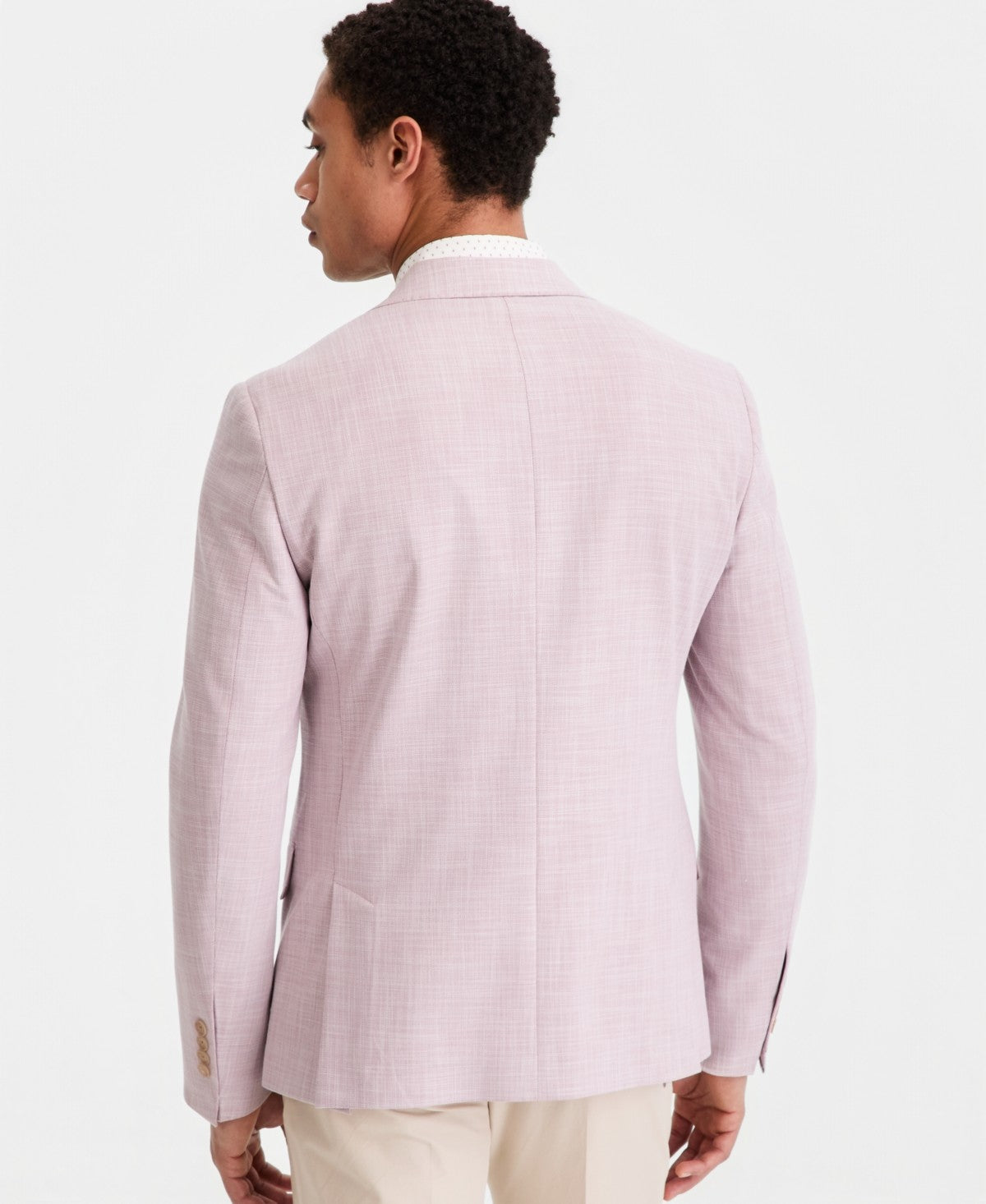 Calvin Klein Mens Slim fit Sport Coat Blazer 46 R Pink Solid