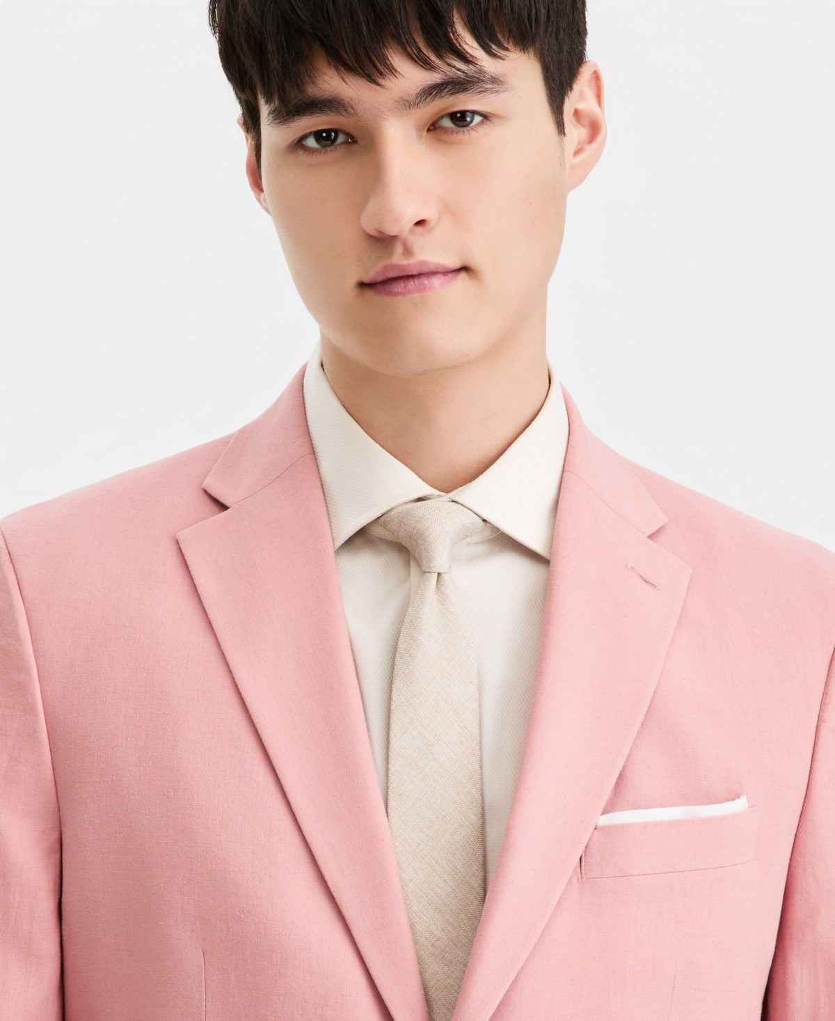 Tommy Hilfiger Mens Modern fit Linen Sport Coat Blazer 40 S Pink Solid