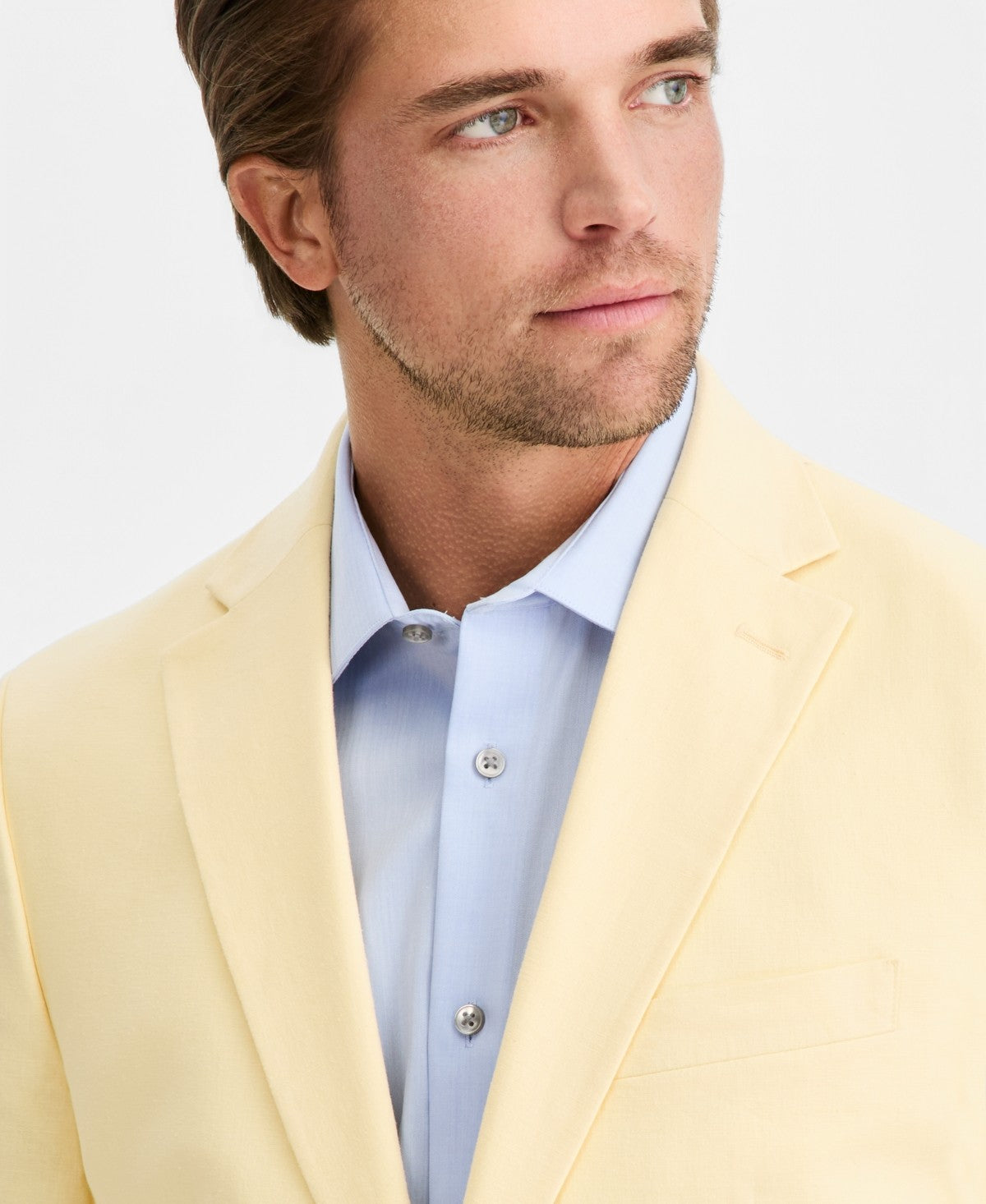 Tommy Hilfiger Mens Modern fit Linen Cotton Sport Coat Blazer 38 R Yellow Solid